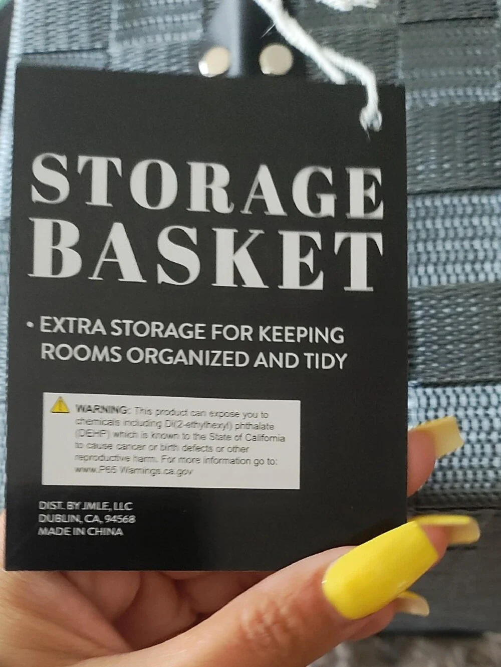 Gray Woven Storage Basket with Handle - Home Accents